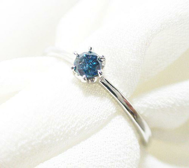 楽天市場】一粒 ブルーダイヤリング プラチナ900 リング : Graceみわ 