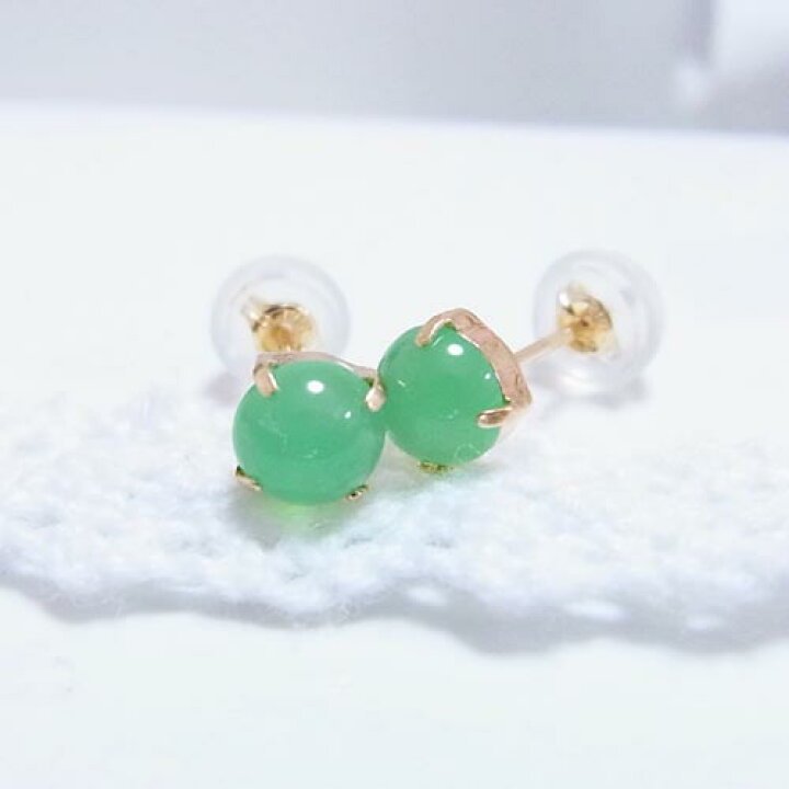 楽天市場】K18 5mm クリソプレーズ ピアス 18金 : Graceみわ 