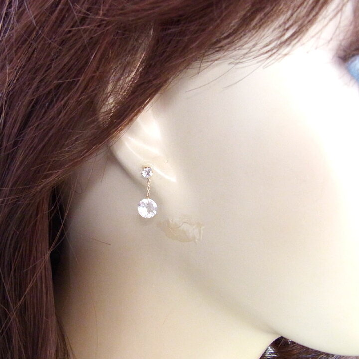 楽天市場】K18 ホワイトトパーズ キラキラ ピアス : Graceみわ