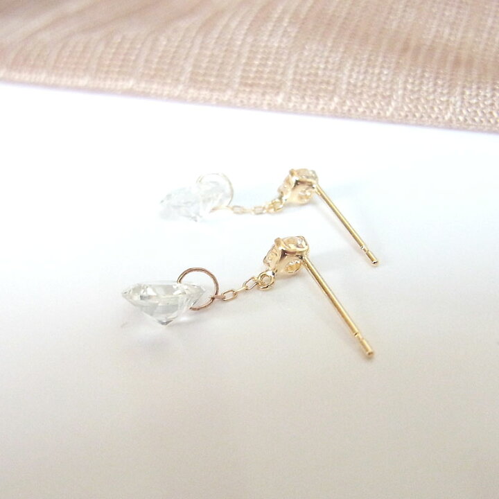 楽天市場】K18 ホワイトトパーズ キラキラ ピアス : Graceみわ