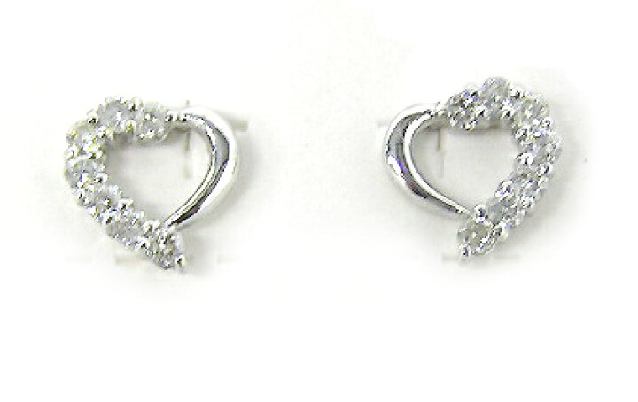 楽天市場】K18WG 0.2ct ダイヤモンド ホワイトゴールド ハート ピアス 