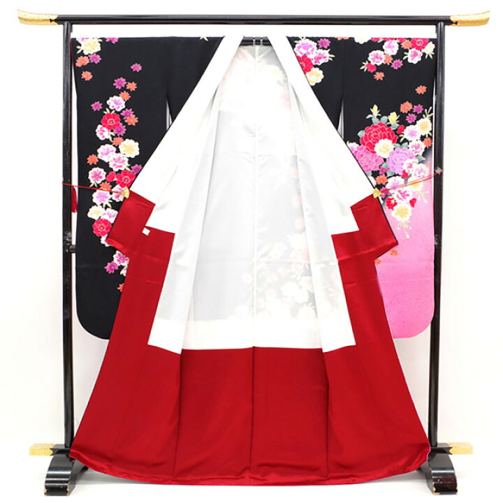 楽天市場】【新品】 振袖 着物 未使用 袷 フォーマル 正絹 黒 ピンク 
