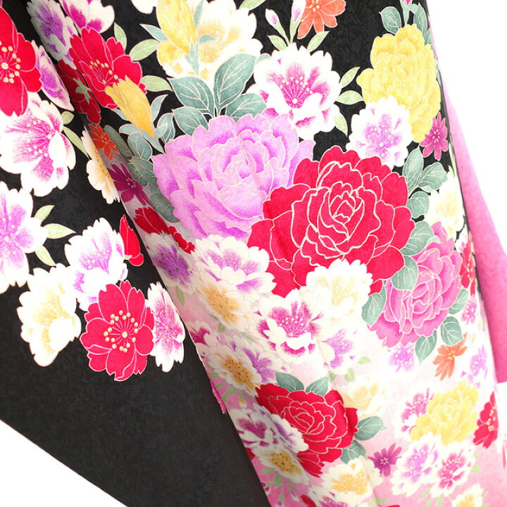 楽天市場】【新品】 振袖 着物 未使用 袷 フォーマル 正絹 黒 ピンク  