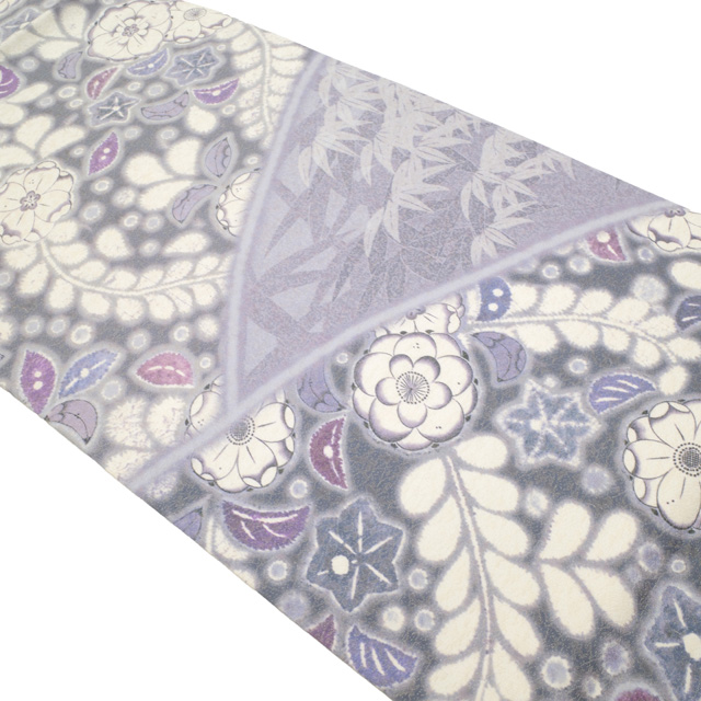 楽天市場】【新古品】袋帯 全通 正絹 銀通し 薄紫 パープル 辻が花柄