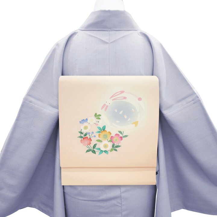 楽天市場】【新古品】 名古屋帯 九寸 正絹 塩瀬 手描き 薄ピンク 