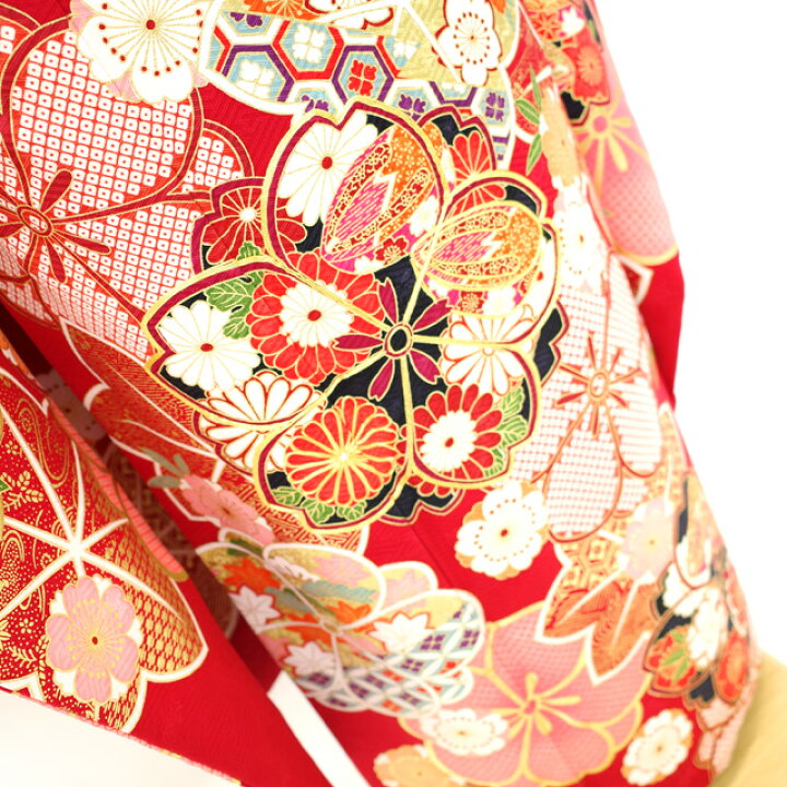 楽天市場】【中古】 振袖 リサイクル着物 正絹 袷 金駒刺繍 金彩加工 