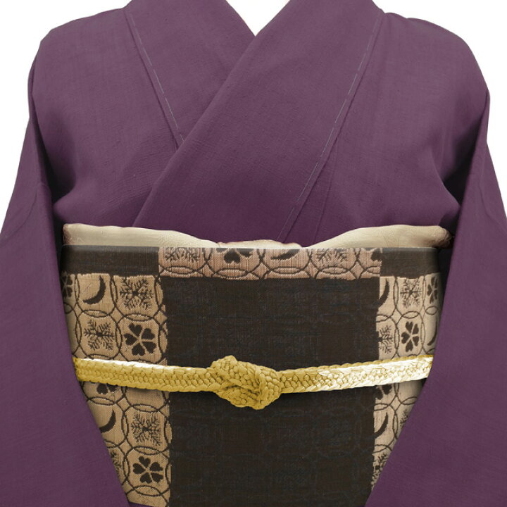 美品、紬の洒落袋帯▫螺鈿細工、ピンク紫、紫に格調高い文様、花唐草 
