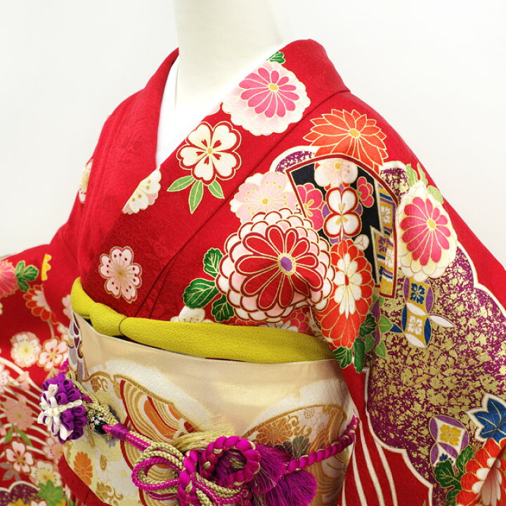 振袖】✰成人式 振る舞える ✰正絹 ☆身丈176 裄68 ☆中古