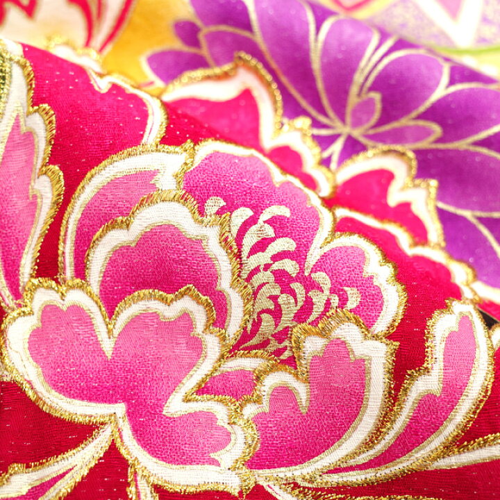楽天市場】【中古】 振袖 リサイクル 着物 正絹 袷 金彩加工 刺繍 