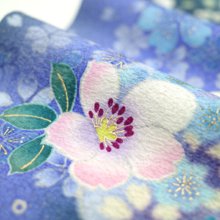 楽天市場】【中古】 振袖 袷 着物 金通し 金彩加工 ダークネイビー 桜 