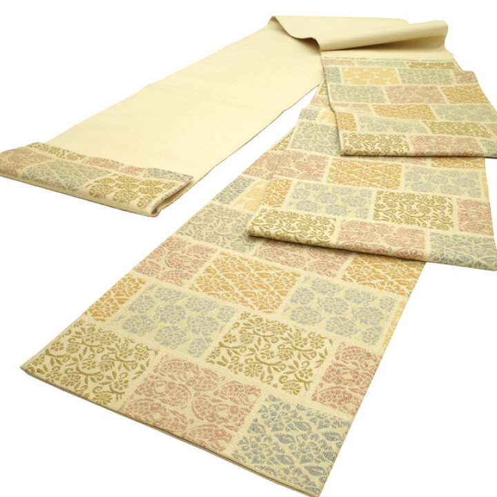 袋帯 京都 西陣 唐織 金糸 こげ茶 花菱 フォーマル 美品 中古 kp1695 