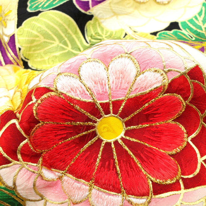 楽天市場】【中古】 振袖 リサイクル着物 正絹 袷 金駒刺繍 金彩加工 