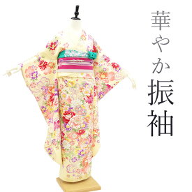 【中古】 振袖 袷 着物 金彩加工 刺繍 クリームイエロー 四季の花 牡丹 桜 鞠 地紋 正絹 絹 薄黄色 フォーマル 成人式 二十歳 20歳 結婚式 結納 販売 購入 リサイクル 美品 中古 仕立て上がり 身丈162 裄66 Mサイズ みやがわ sb12316