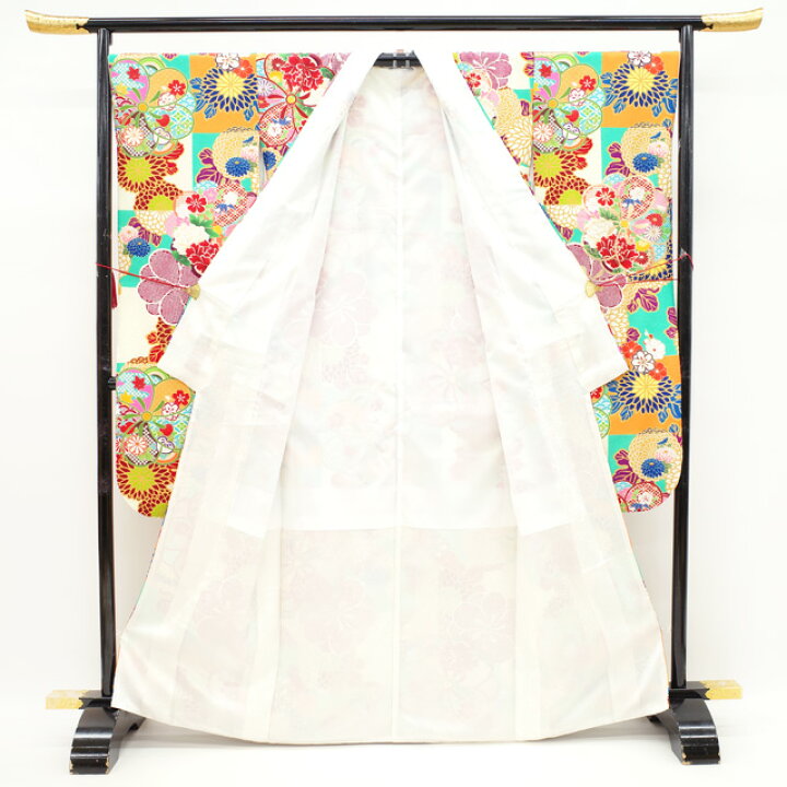 楽天市場】【中古】 振袖 リサイクル 着物 正絹 袷 金駒刺繍 金彩加工  