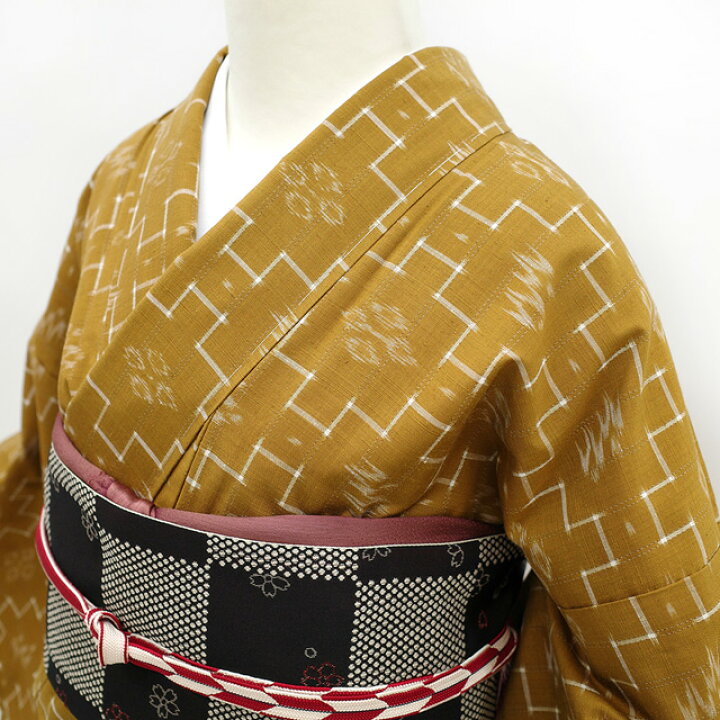 楽天市場】【新古品】 本場琉球かすり 紬 着物 未使用 正絹 袷 沖縄県 