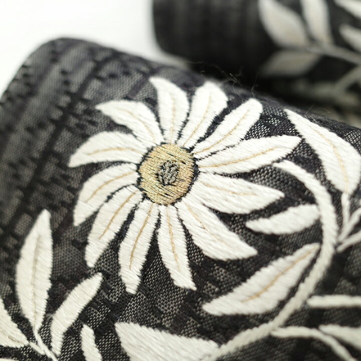 楽天市場】お値下げ中！【新古品】 袋帯 正絹 絹 相良刺繍 手刺繍 黒 