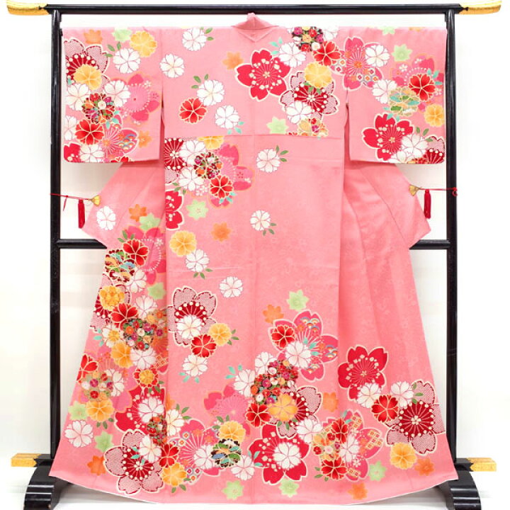 楽天市場】【新古品】 訪問着 着物 正絹 袷 フォーマル ピンク 桜 
