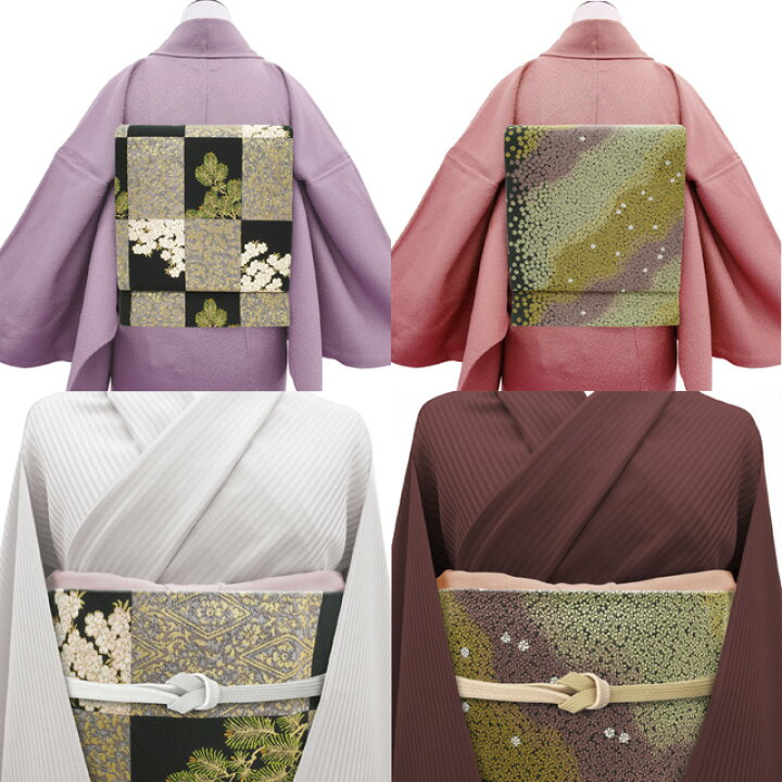 楽天市場】【新古品】 袋帯 二方向 両方向 二種のお太鼓柄 変わり市松 