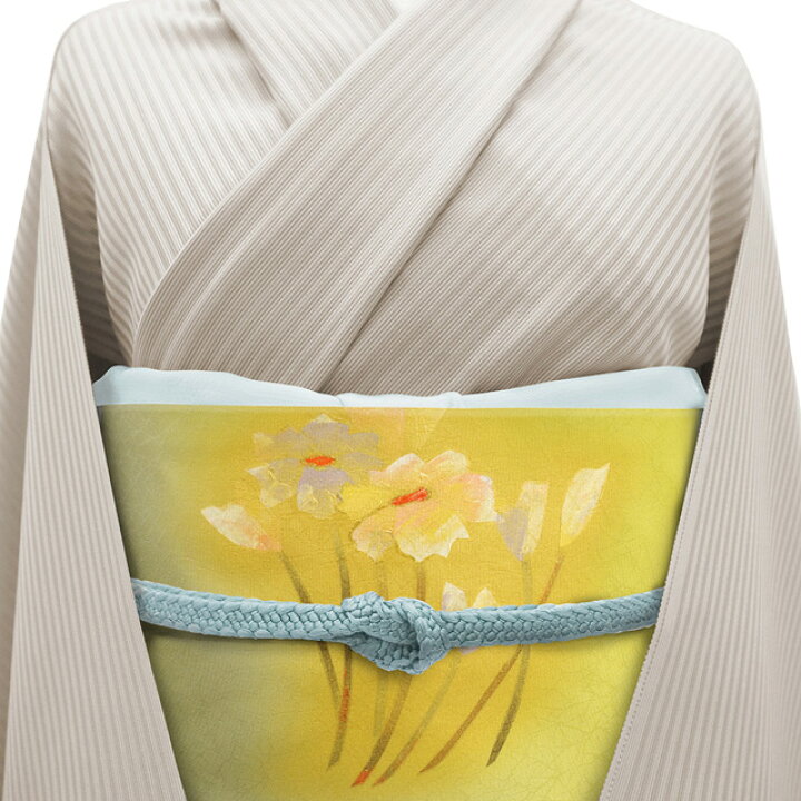 楽天市場】【新古品】 名古屋帯 未使用 正絹 九寸 抹茶色 鶸色 