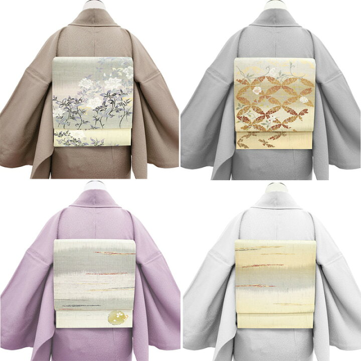 楽天市場】【新古品】 袋帯 京都 西陣 河瀬満織物 4種のお太鼓柄  