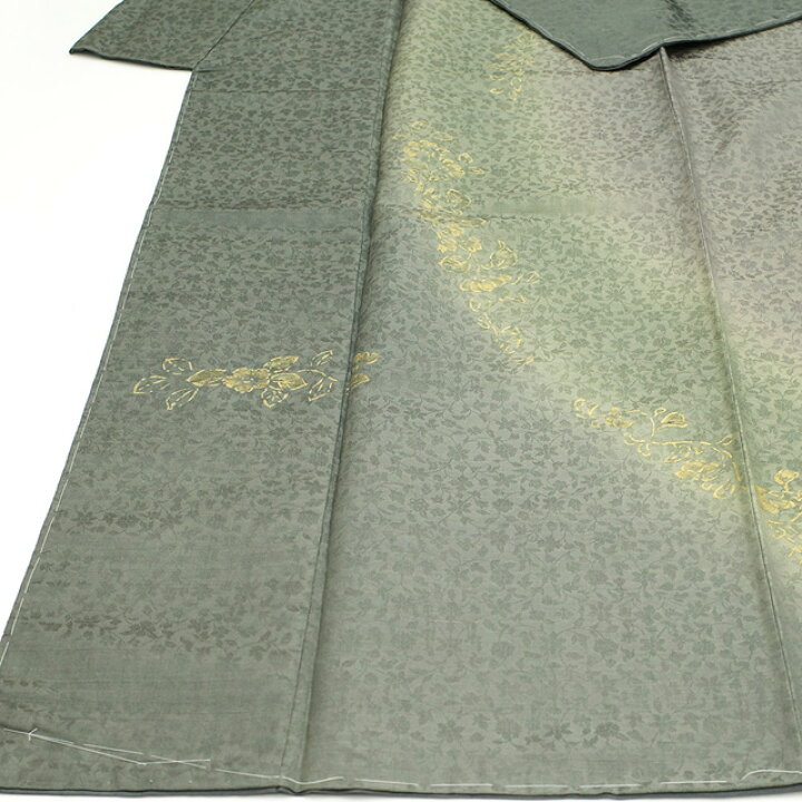 楽天市場】【新古品】 野蚕糸 訪問着 紬 着物 正絹 袷 ムガシルク 金彩 