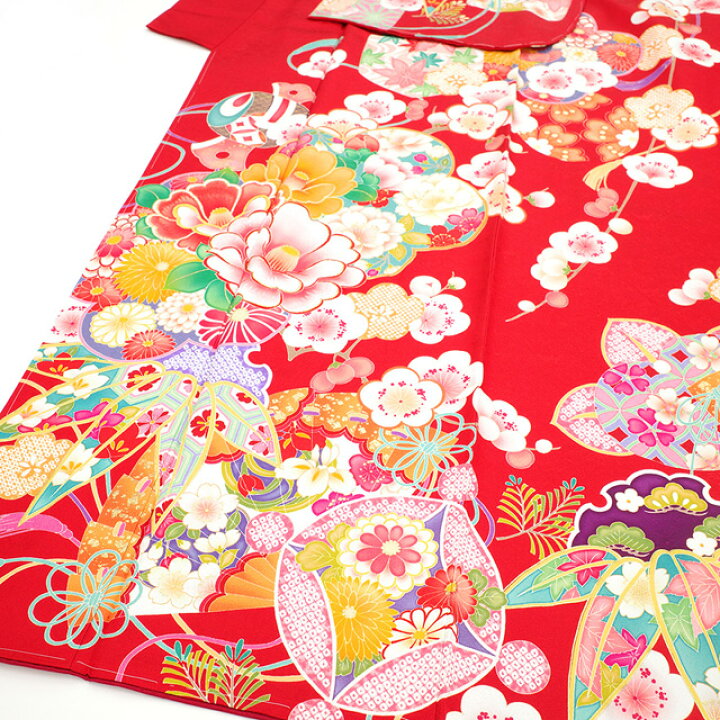 楽天市場】【新品】 振袖 着物 正絹 袷 刺繍 金彩加工 赤 椿 桜 梅 