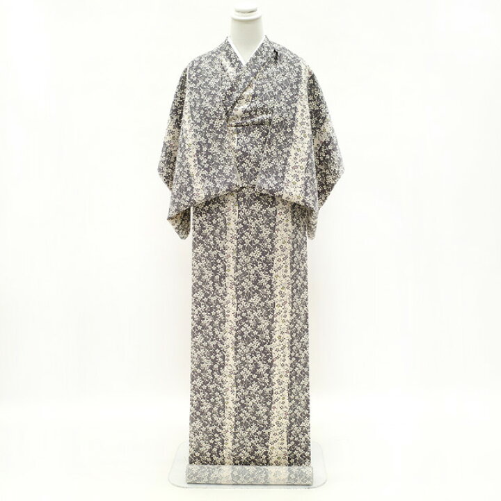 楽天市場】【新品】 小紋 反物 正絹 着物 着尺 しゃれ小紋 濃グレー 