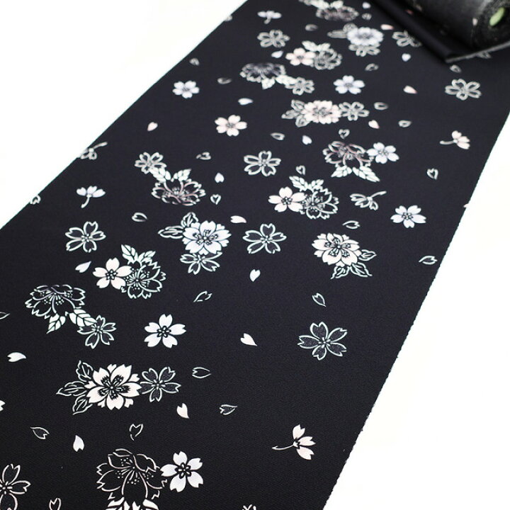 楽天市場】【新品】 小紋 反物 正絹 着物 着尺 黒地 桜 花柄 白 ピンク 