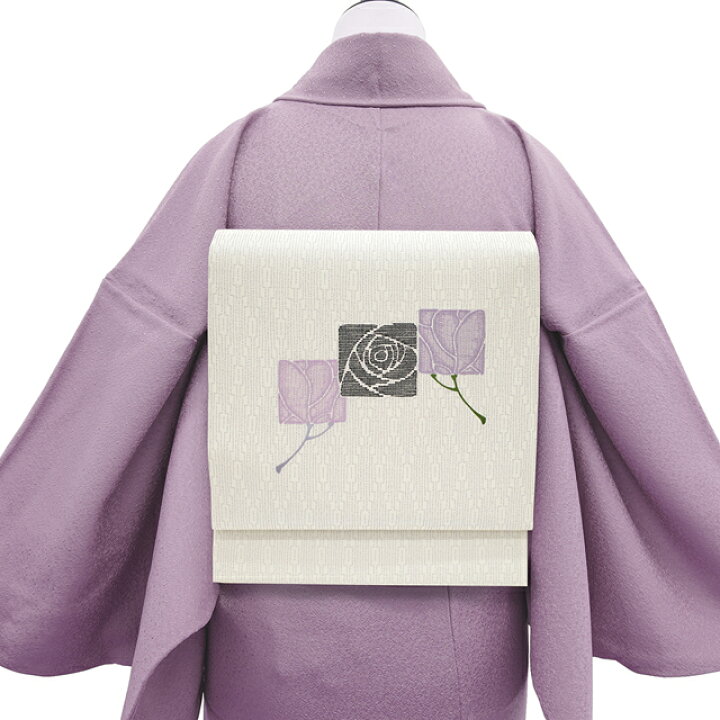 楽天市場】【新古品】 名古屋帯 未使用 正絹 九寸 刺繍 スクエア取り 