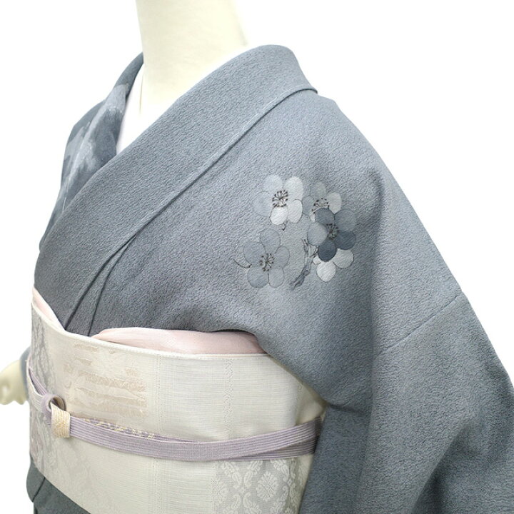 楽天市場】【新古品】 訪問着 着物 未使用 正絹 袷 手染め 綾娘 グレー 