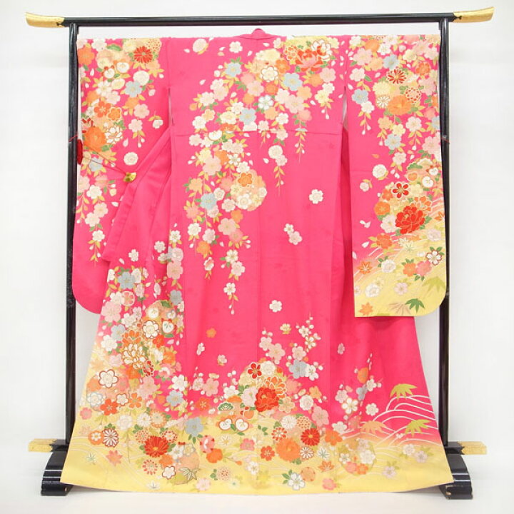 楽天市場】【中古】 最終売り切り超特価 振袖 袷 着物 金駒刺繍 金彩 