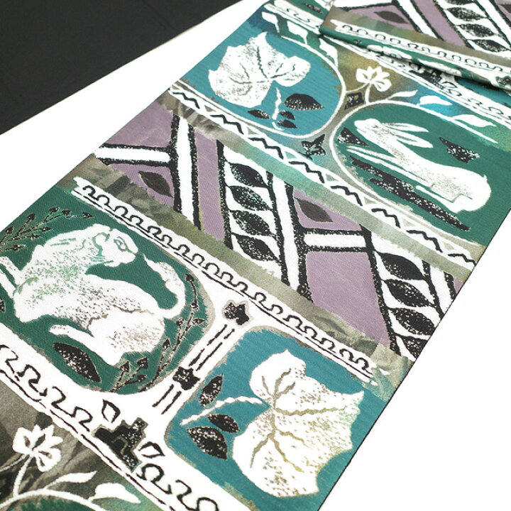 楽天市場】【新古品】 袋帯 未使用 正絹 京都 西陣 引箔地 太銀箔糸 緑  