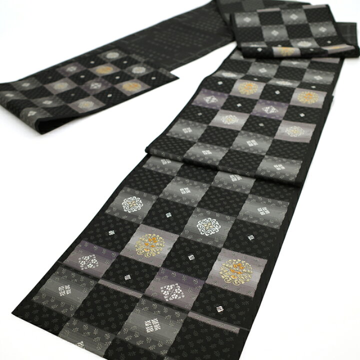 楽天市場】【新古品】 袋帯 未使用 京都 西陣 正絹 金銀糸 松煙染 黒  