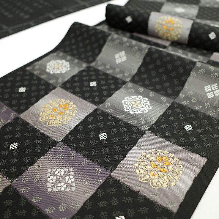 楽天市場】【新古品】 袋帯 未使用 京都 西陣 正絹 金銀糸 松煙染 黒  