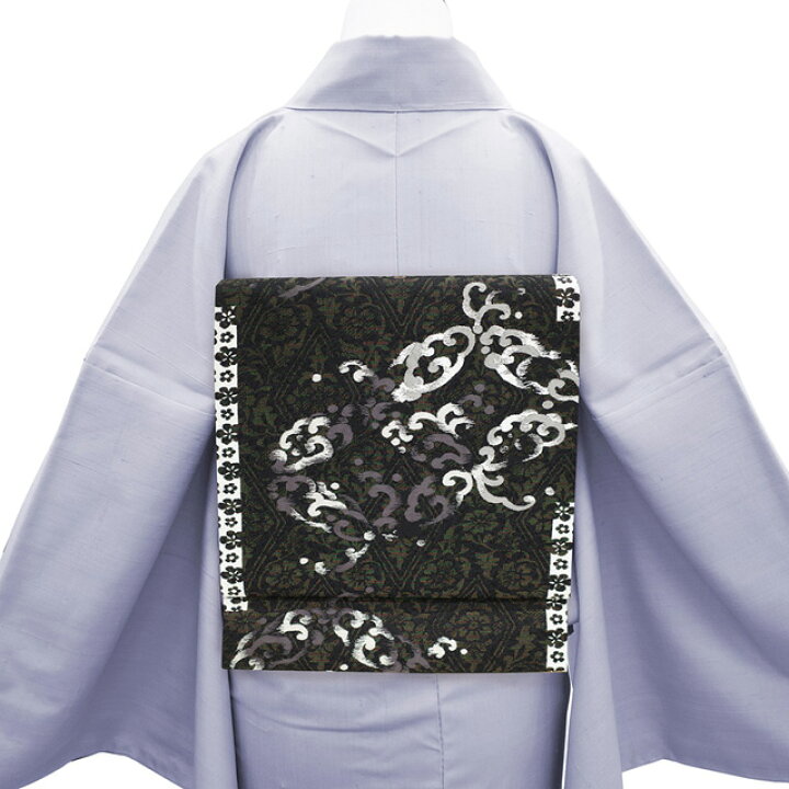 楽天市場】【新古品】 名古屋帯 九寸 未使用 正絹 京都 西陣 ラメ糸 黒 