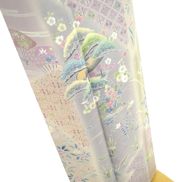 楽天市場】【中古】 訪問着 袷 着物 四代目 上野眞 京友禅 手染め 淡紫