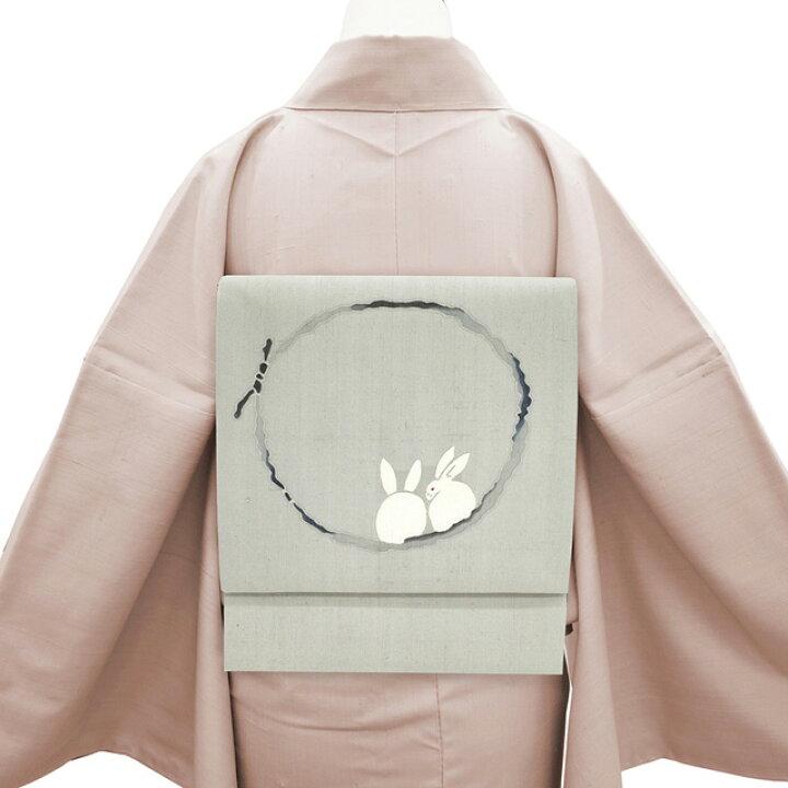 楽天市場】【新古品】 袋帯 未使用 正絹 紬 作家物 落款 手染め グレー 