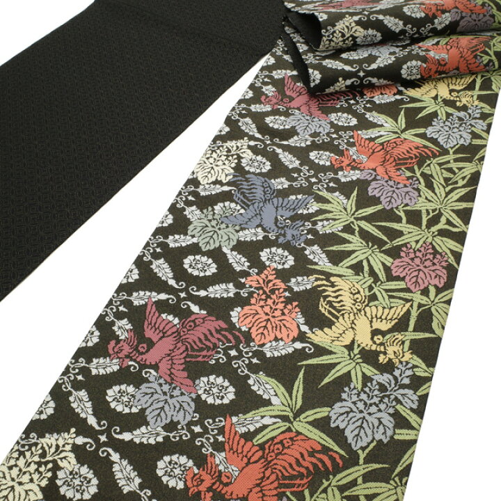 楽天市場】【新古品】袋帯 京都 西陣 紋屋井関 正絹 黒金地 金通し 桐  