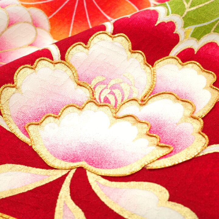 楽天市場】【中古】 振袖 袷 着物 金彩加工 金駒刺繍 正絹 絹 イエロー 