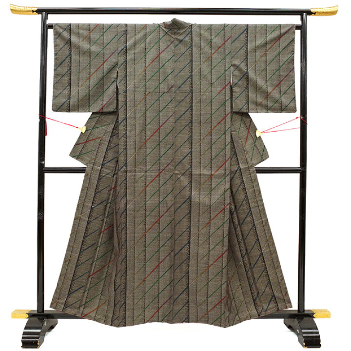 楽天市場】お年玉10％値下げ！【新古品】 本場大島紬 着物 正絹 袷 泥  