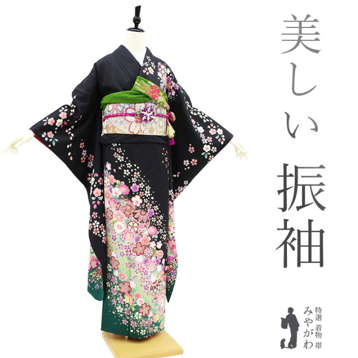 楽天市場】【新品】 振袖 着物 未使用 袷 フォーマル 正絹 金彩加工 黒 