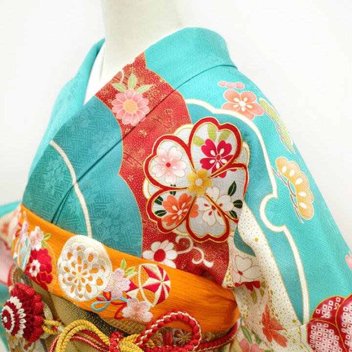楽天市場】【中古】 振袖 着物 リサイクル 正絹 金駒刺繍 金彩加工 