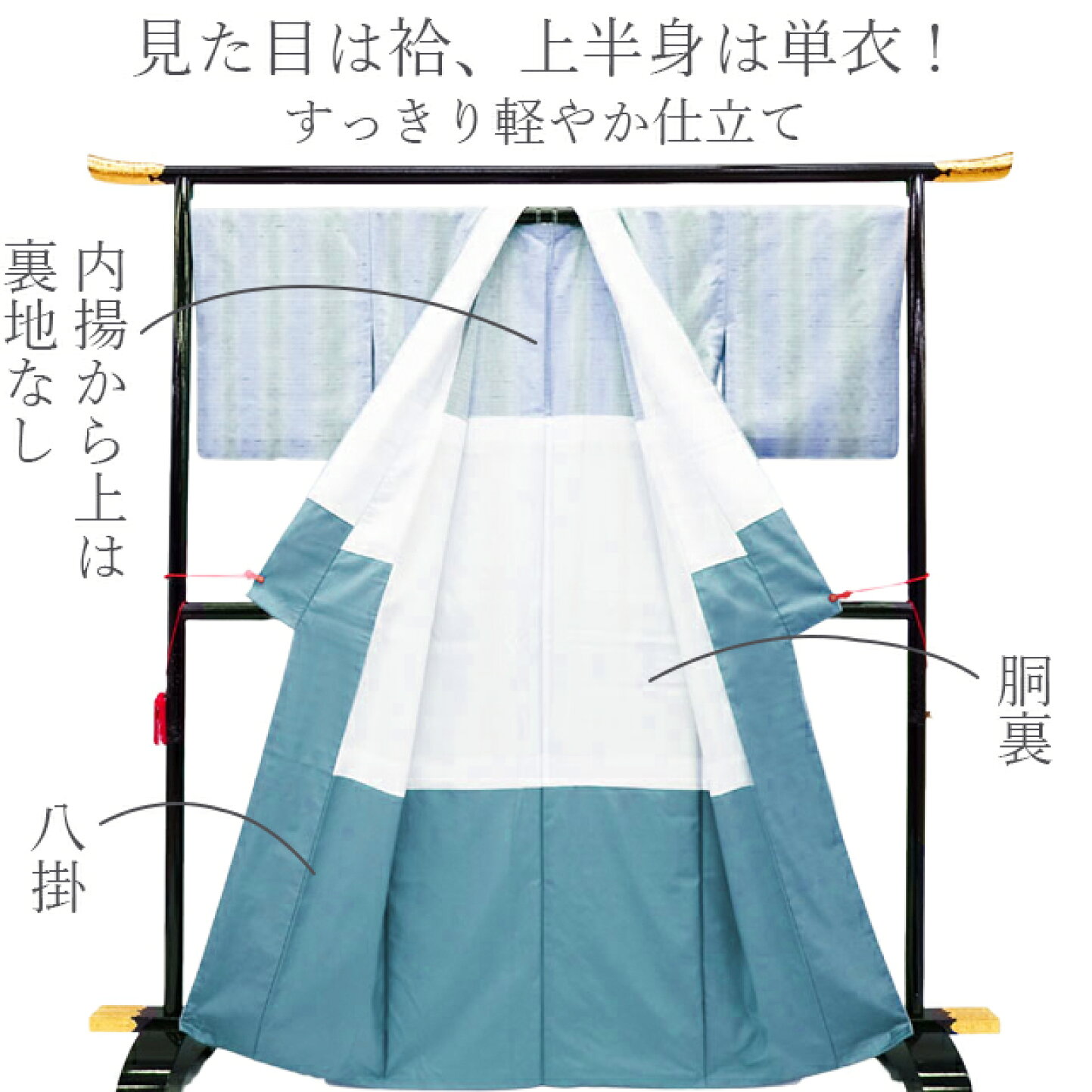 楽天市場 | リサイクル着物 みやがわ 中古着物 - 軽涼あわせ仕立て（胴 