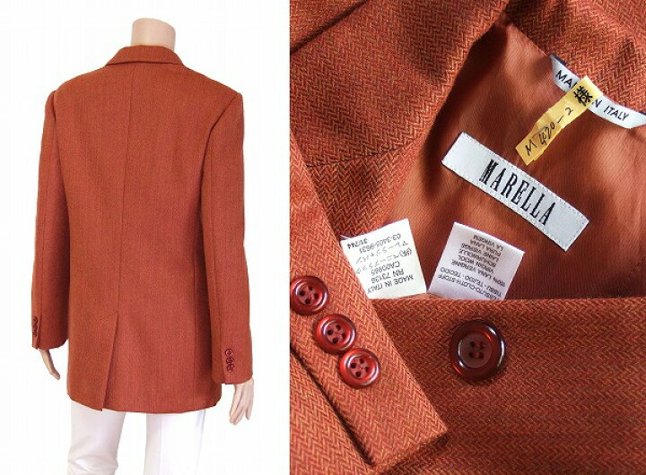 楽天市場】美品【中古】マレーラ MARELLA イタリア製 煉瓦色×茶 