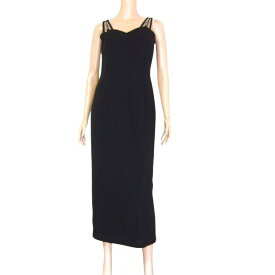 美品【中古】ジャンドールパレ Jean Dore Palais フォーマルワンピース ロングワンピース ドレスワンピース 表記 9号 M 38号 相当 古着 黒 ブラック レディース 春 夏 春夏 ビジュー シンプル 日本製 パーティー お呼ばれ 大人 女性 20代 30代 40代