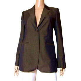 美品【中古】クリストフルメール CHRISTOPHE LEMAIRE テーラードジャケット フランス製 表記 1号 古着 茶 ブラウン アウター レディース 毛 ウール モヘア ゆったり シンプル 大人 女性 40代 50代