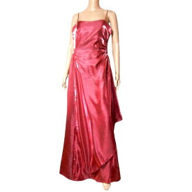新品同様【中古】レベッカ REBECCA ドレスワンピース フォーマルドレス ノースリーブワンピース 表記 L 11号 相当 古着 赤 レッド レディース 春 夏 ロング丈 マキシ丈 結婚式 お呼ばれ パーティー 艶感 シンプル 大人 女性 20代 30代