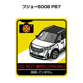 録画してません ステッカー 2枚入り 安全運転 あおり運転 平和 監視 エコ ドライブ パロディ おもしろ 外車 プジョー5008 P87 送料無料