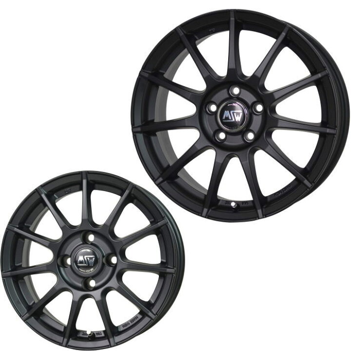 楽天市場】15インチ 5穴 100/112 6J MSW85-2 マットブラック ホイール 