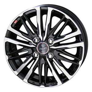 ホイール4本セット 14インチ 4.5J+45 4H-100 SMACK CREST サファイアブラックポリッシュ